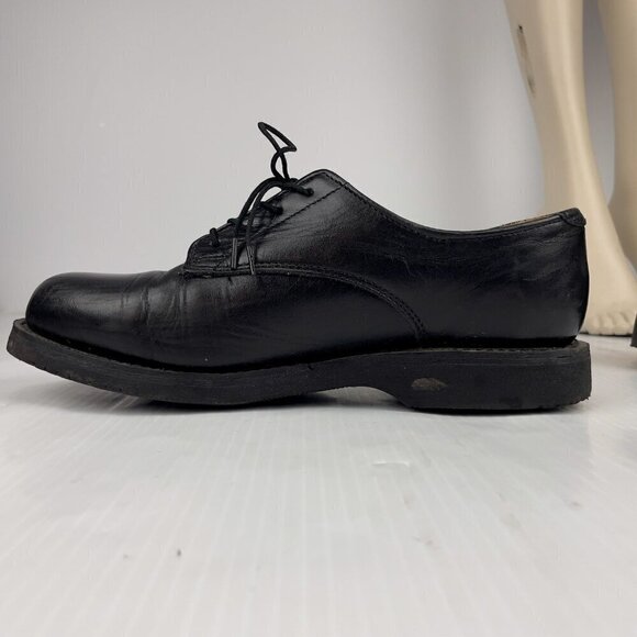 VIBRAM Oxford Dark Academia Gothcore Leather Flats Black shoes Size 7 - Picture 7 of 12